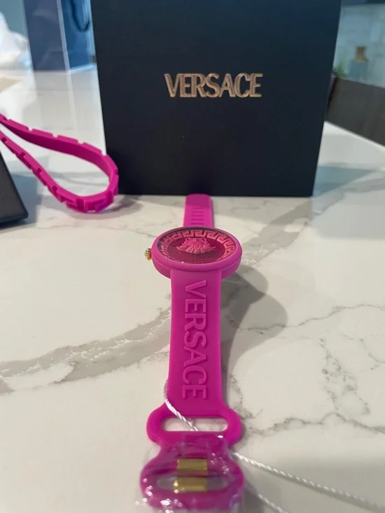 Versace Swiss Pop RARE Pink Medusa Silicon Watch SET - Picture 6 of 13